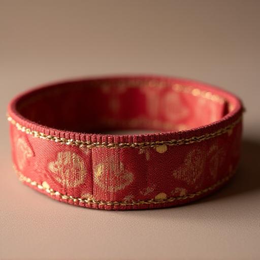 A beautifully crafted pet collar made with traditional Japanese chirimen fabric.